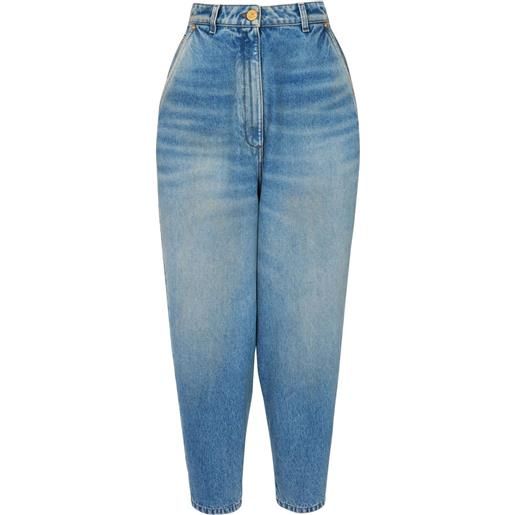 Balmain jeans affusolati a vita alta - blu
