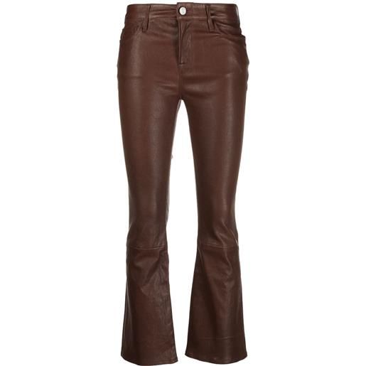 FRAME pantaloni svasati con effetto lucido - marrone