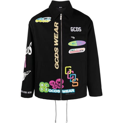 Gcds giacca-camicia con stampa grafica - nero