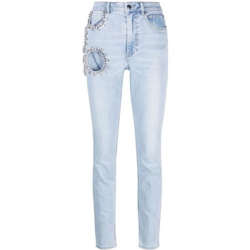 AREA jeans con cristalli - blu
