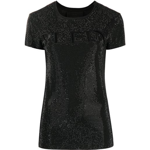 Philipp Plein t-shirt con ricamo crystal plein - nero