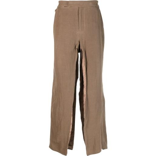 Vivienne Westwood pantaloni svasati con spacchi laterali - marrone