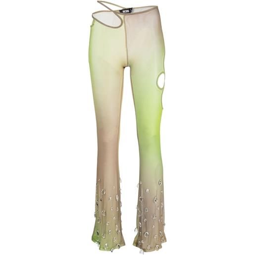Gcds pantaloni sita con cristalli - verde