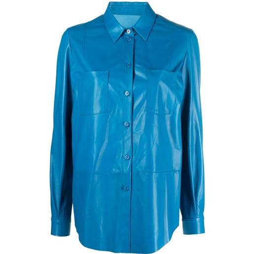 Drome camicia con tashce - blu