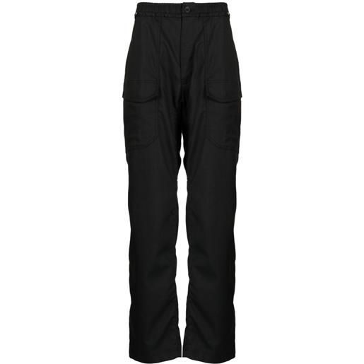 White Mountaineering pantaloni dritti con vita elasticizzata - nero