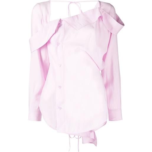 pushBUTTON camicia con collo asimmetrico - rosa