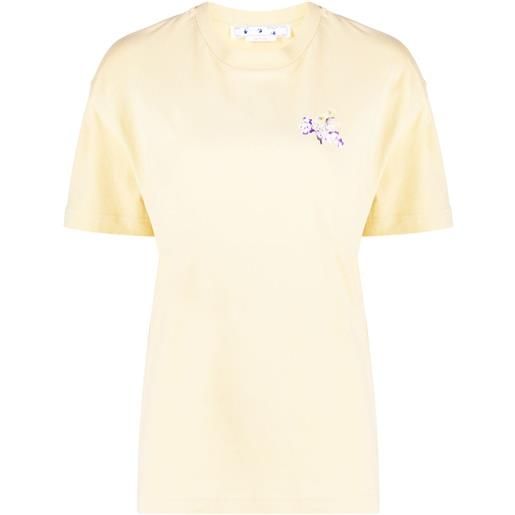 Off-White t-shirt a fiori - giallo
