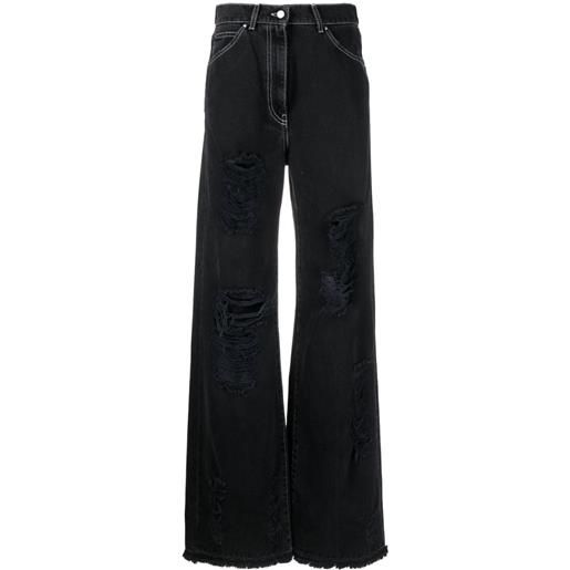 MSGM jeans con effetto vissuto - nero