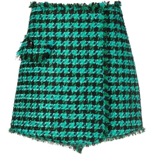 MSGM shorts in tweed spigato - verde