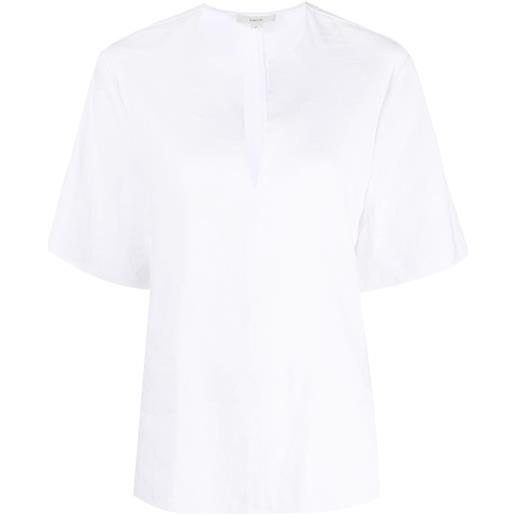 Vince blusa a maniche corte con collo spaccato - bianco