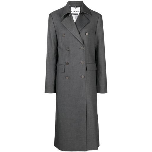 REMAIN cappotto doppiopetto con revers a lancia - grigio