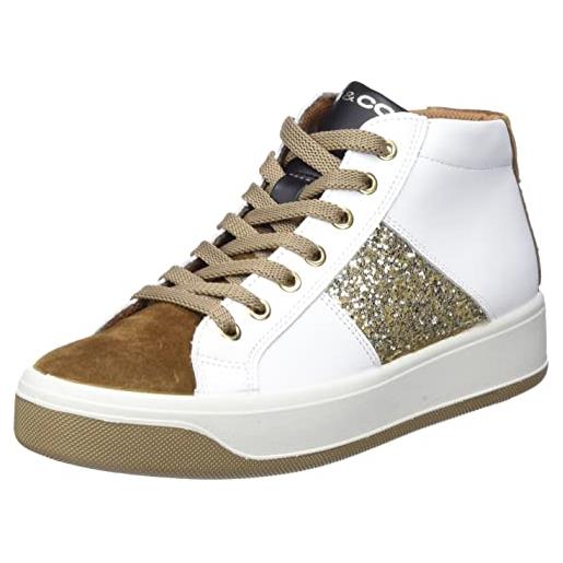IGI&CO donna ava, sneaker, donna, bianco marrone cognac bianco, 37 eu