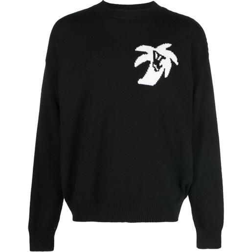 Palm Angels maglione hunter con intarsio - nero