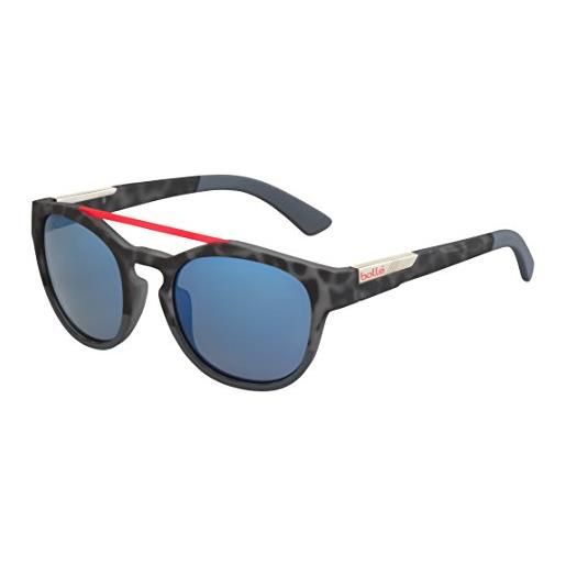 Bollé, boxton black tortoise red soft, brown blue cat 3, occhiali da sole, medium, unisex adulto