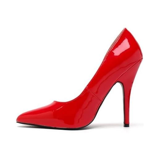 Gizelle scarpe corte a punta, donna, brevetto rosso, 44.5 eu