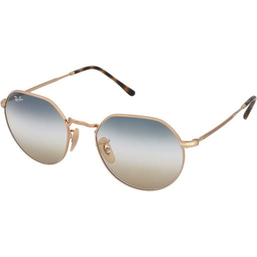 Ray-Ban jack rb3565 001/gd | occhiali da sole graduati o non graduati | prova online | unisex | metallo | tondi | oro | adrialenti