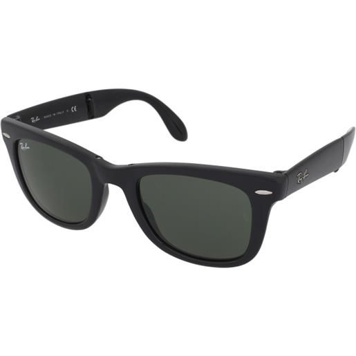 Ray-Ban folding wayfarer rb4105 601 | occhiali da sole graduati o non graduati | prova online | unisex | plastica | quadrati | nero | adrialenti