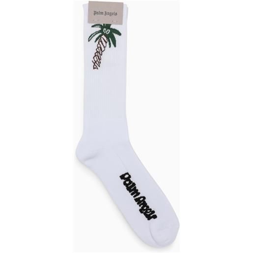 Palm Angels calzini sportivi bianchi con intarsio