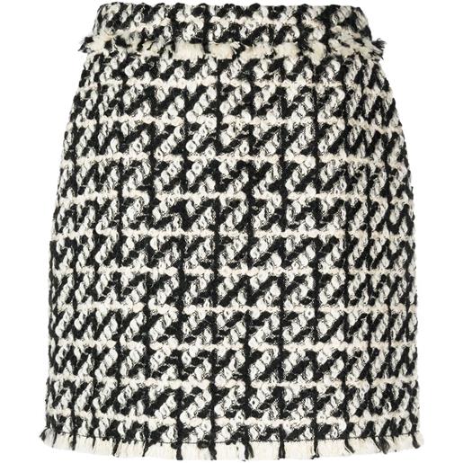 Del Core minigonna in tweed con cintura - toni neutri