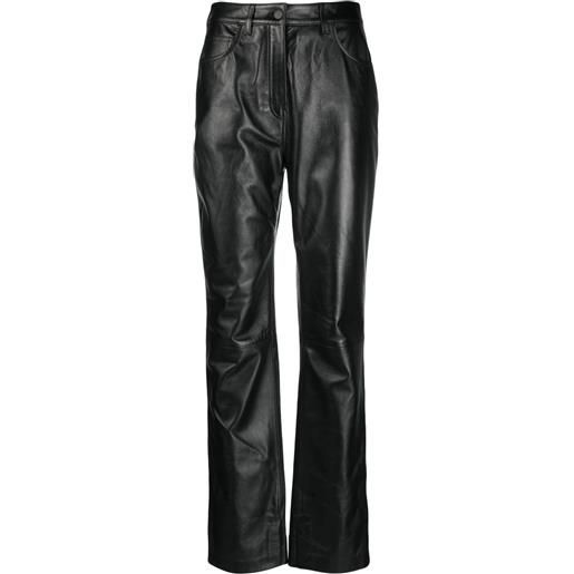 Calvin Klein pantaloni slim in pelle - nero