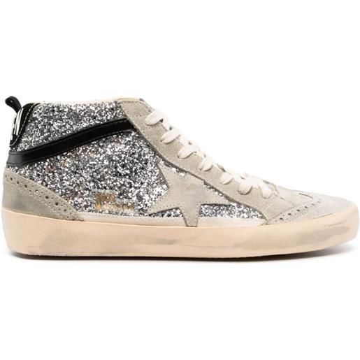 Golden Goose sneakers mid star con glitter - grigio