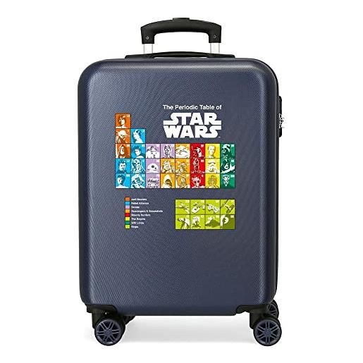 Star Wars badges valigia da cabina blu 38 x 55 x 20 cm rigida abs chiusura a combinazione laterale 34 2 kg 4 ruote doppie bagaglio a mano