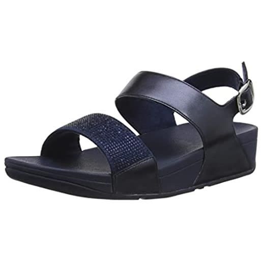 Fitflop lulu crystal embellished back-strap sandals, sandali donna, tutto nero, 38 eu