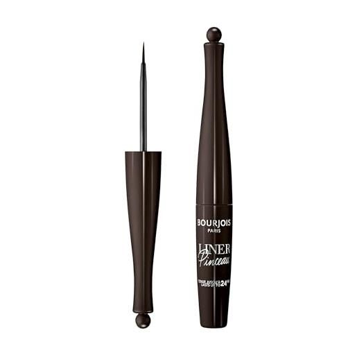 Bourjois eyeliner liquido liner pinceau, eyeliner waterproof dal tratto preciso a lunga durata, 02 brun impressionniste
