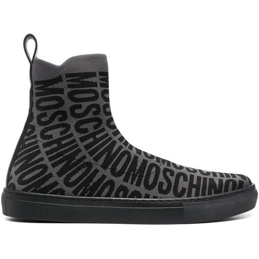 Moschino sneakers alte con stampa - nero