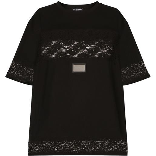 Dolce & Gabbana t-shirt con pizzo - nero