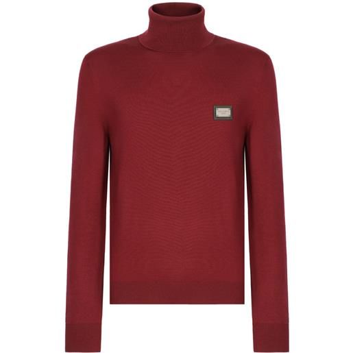 Dolce & Gabbana maglione a collo alto dg essentials - rosso