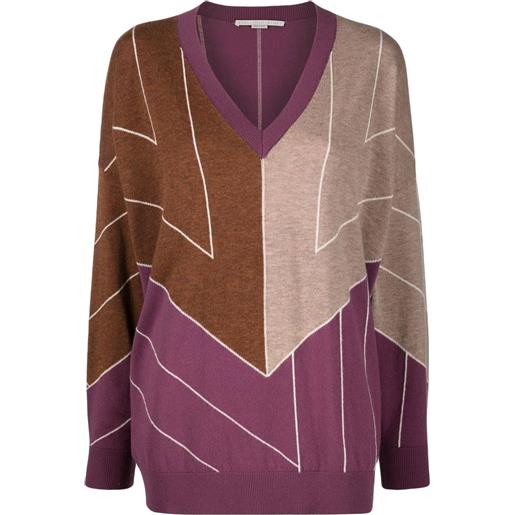 Stella McCartney maglione con motivo geometrico jacquard - viola