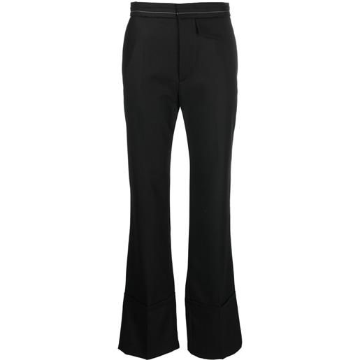 Victoria Beckham pantaloni svasati con cuciture a contrasto - nero