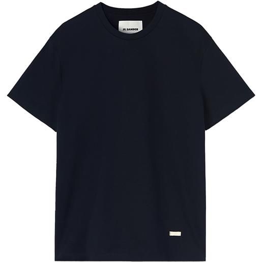 Jil Sander t-shirt con placca logo - nero