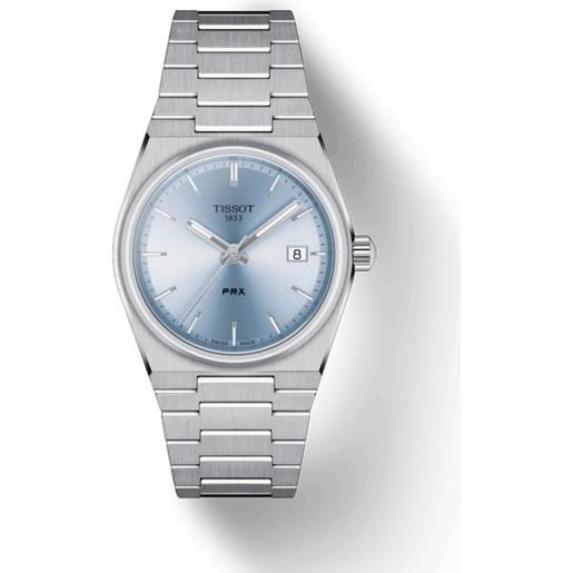 Tissot orologio Tissot prx con quadrante azzurro e bracciale in acciaio
