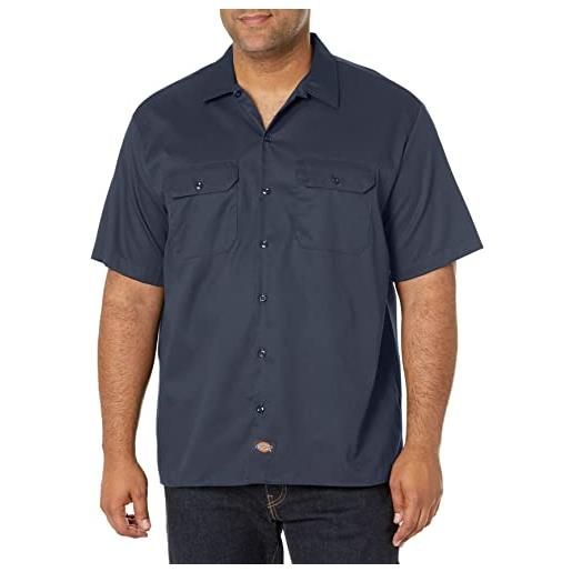 Dickies camicia da lavoro a maniche corte da uomo cherokee takurzarm beitshemd camicia button-down, blu marino scuro, xl