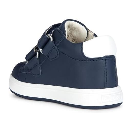 Geox b biglia boy, first walker shoe, bianco blu marino, 25 eu