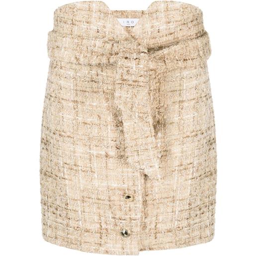 IRO minigonna in tweed con pieghe - toni neutri