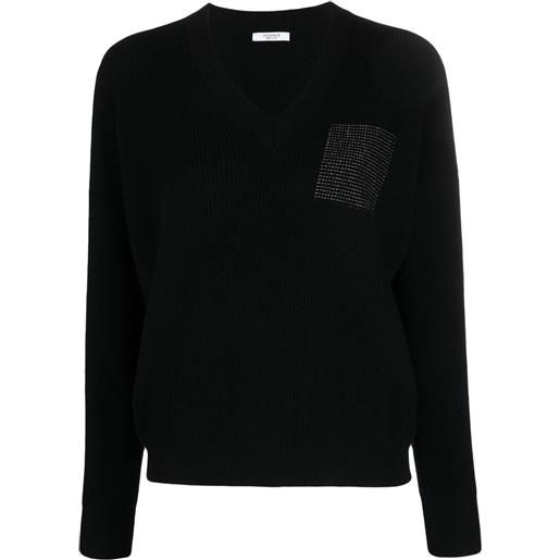 Peserico maglione con scollo a v - nero