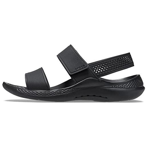 Crocs sandali da donna literide 360 w clog, nero, 2 uk men/ 3 uk women