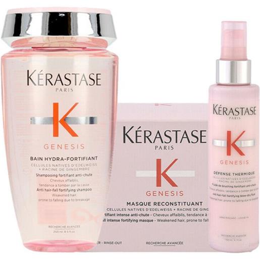 Kérastase genesis bain hydra-fortifiant +masque+defense thermique 250+200+150ml - rituale capelli indeboliti, fragili