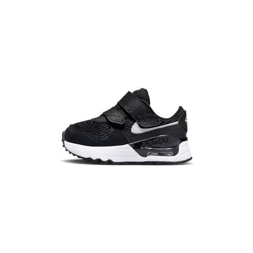 Nike air max systm, sneaker bambini e ragazzi, black white wolf grey, 28 eu