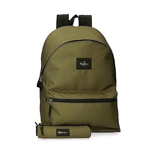 Pepe Jeans Aris Astuccio Triplo Colorato - 22x12x5 Cm, 3 Scomparti Con Zip, In Poliestere, Per Scuola E Ufficio