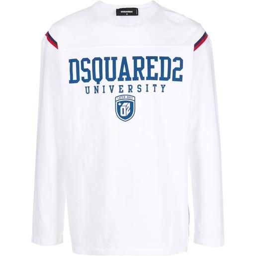 Dsquared2 university-print long-sleeve t-shirt - bianco