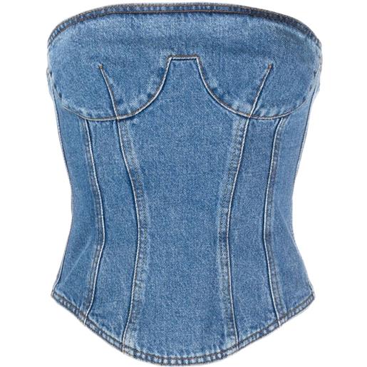 Magda Butrym corsetto denim senza spalline - blu