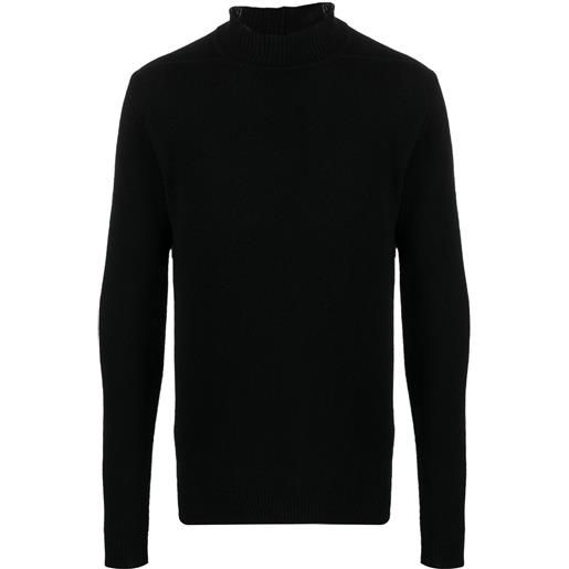 Rick Owens maglione con scollo a imbuto - nero