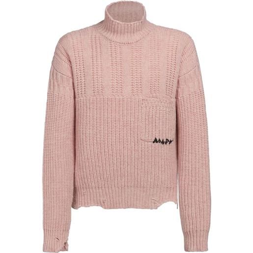 Marni maglione con effetto vissuto - rosa