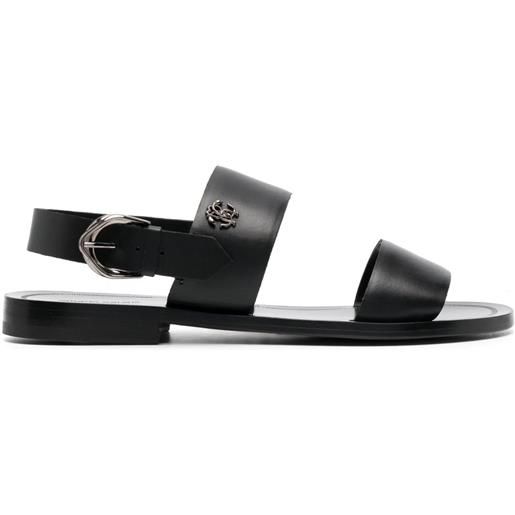 Roberto Cavalli sandali con placca logo - nero