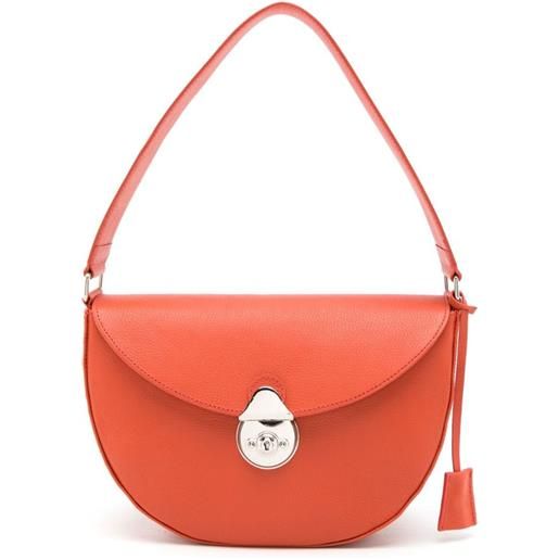 Sarah Chofakian alexandrine logo-print shoulder bag - arancione