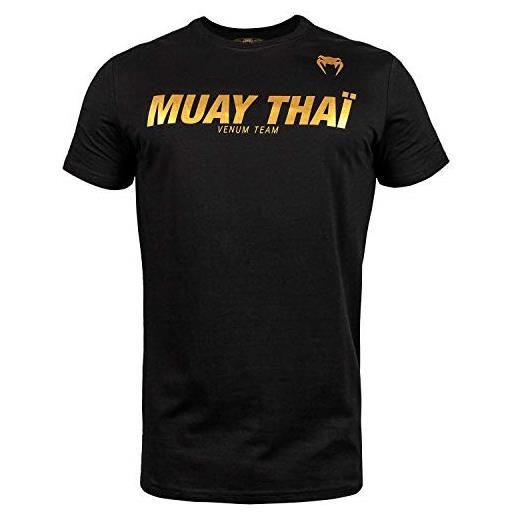 Venum muay thai vt, maglietta uomo, nero/oro, xxl